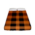 Orange black Halloween inspired plaids Fitted Sheet (Full/ Double Size) View1