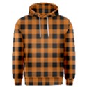 Orange black Halloween inspired plaids Men s Overhead Hoodie View1