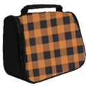 Orange black Halloween inspired plaids Full Print Travel Pouch (Big) View2