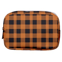 Orange Black Halloween Inspired Plaids Make Up Pouch (small) by ConteMonfrey