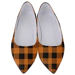 Orange Black Halloween Inspired Plaids Women s Low Heels by ConteMonfrey