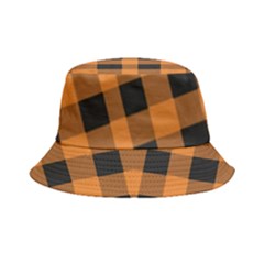 Orange Black Halloween Inspired Plaids Bucket Hat by ConteMonfrey