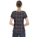 Brown and black plaids Short Sleeve Front Detail Top View2