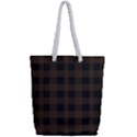 Brown and black plaids Full Print Rope Handle Tote (Small) View2