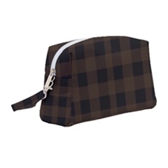 Brown And Black Plaids Wristlet Pouch Bag (medium) by ConteMonfrey