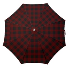 Dark Red Classic Plaids Straight Umbrellas