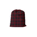 Dark red classic plaids Drawstring Pouch (Small) View2