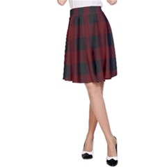 Dark Red Classic Plaids A-line Skirt by ConteMonfrey