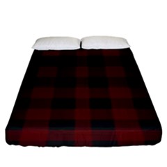 Dark Red Classic Plaids Fitted Sheet (king Size) by ConteMonfrey