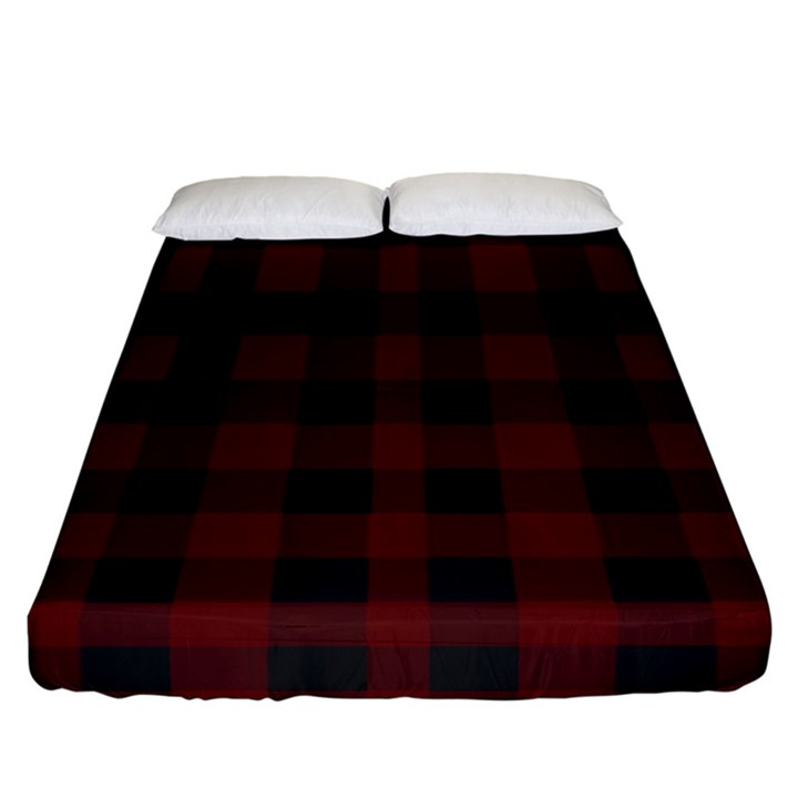 Dark red classic plaids Fitted Sheet (California King Size)