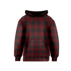 Dark Red Classic Plaids Kids  Pullover Hoodie by ConteMonfrey