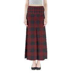 Dark Red Classic Plaids Full Length Maxi Skirt by ConteMonfrey