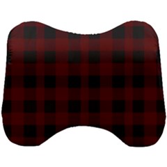 Dark Red Classic Plaids Head Support Cushion by ConteMonfrey