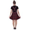 Dark red classic plaids Velvet Suspender Skater Skirt View2