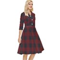 Dark red classic plaids Classy Knee Length Dress View2