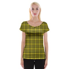 Yellow Small Plaids Cap Sleeve Top by ConteMonfrey