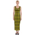 Yellow Small Plaids Fitted Maxi Dress View1