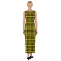 Yellow Small Plaids Fitted Maxi Dress View2