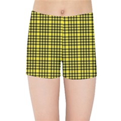 Yellow Small Plaids Kids  Sports Shorts by ConteMonfrey