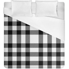 Black White Plaids  Duvet Cover (king Size) by ConteMonfrey