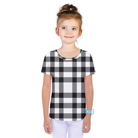 Black White Plaids  Kids  One Piece Tee by ConteMonfrey