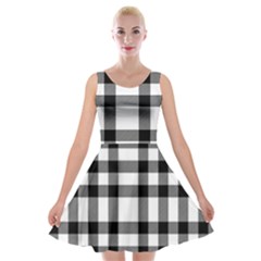 Black White Plaids  Velvet Skater Dress by ConteMonfrey