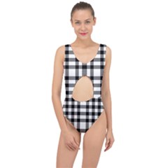 Black White Plaids  Center Cut Out Swimsuit by ConteMonfrey