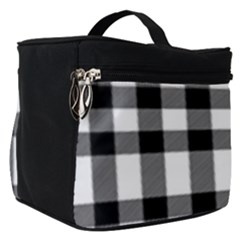 Black White Plaids  Make Up Travel Bag (small) by ConteMonfrey