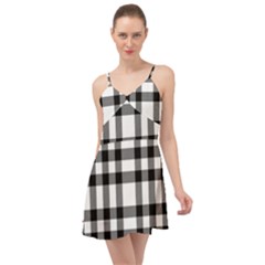 Black White Plaids  Summer Time Chiffon Dress by ConteMonfrey