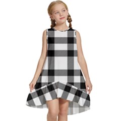 Black White Plaids  Kids  Frill Swing Dress by ConteMonfrey