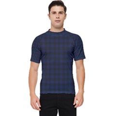 Black And Blue Classic Small Plaids Men s Short Sleeve Rash Guard by ConteMonfrey