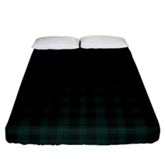 Black And Dark Green Small Plaids Fitted Sheet (queen Size) by ConteMonfrey