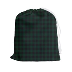 Black And Dark Green Small Plaids Drawstring Pouch (2xl) by ConteMonfrey