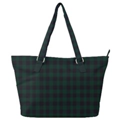 Black And Dark Green Small Plaids Full Print Shoulder Bag by ConteMonfrey