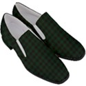 Black and dark green small plaids Women Slip On Heel Loafers View3