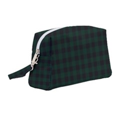 Black And Dark Green Small Plaids Wristlet Pouch Bag (medium) by ConteMonfrey