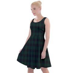 Black And Dark Green Small Plaids Knee Length Skater Dress by ConteMonfrey