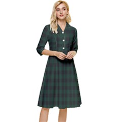 Black And Dark Green Small Plaids Classy Knee Length Dress by ConteMonfrey