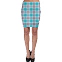 Black, white and blue turquoise plaids Bodycon Skirt View1