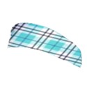 Black, white and blue turquoise plaids Stretchable Headband View1