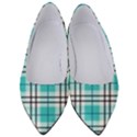 Black, white and blue turquoise plaids Women s Low Heels View1