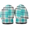 Black, white and blue turquoise plaids Women s Low Heels View4