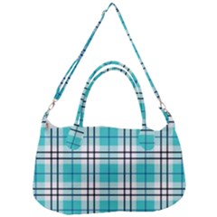 Black, White And Blue Turquoise Plaids Removal Strap Handbag by ConteMonfrey