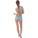 Black, white and blue turquoise plaids Ring Detail Crop Bikini Set View2