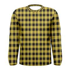 Black And Yellow Small Plaids Men s Long Sleeve Tee by ConteMonfrey