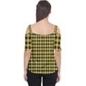 Black and yellow small plaids Cutout Shoulder Tee View2