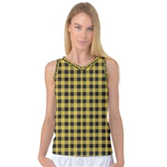 Black And Yellow Small Plaids Women s Basketball Tank Top by ConteMonfrey