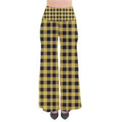 Black And Yellow Small Plaids So Vintage Palazzo Pants by ConteMonfrey