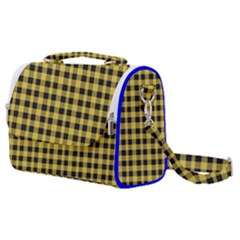 Black And Yellow Small Plaids Satchel Shoulder Bag by ConteMonfrey