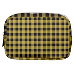 Black And Yellow Small Plaids Make Up Pouch (small) by ConteMonfrey